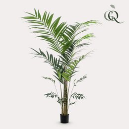  Tall artificial Kentia palm plant, 210cm in height, with lush green fronds and a natural appearance, suitable for indoor or outdoor use.