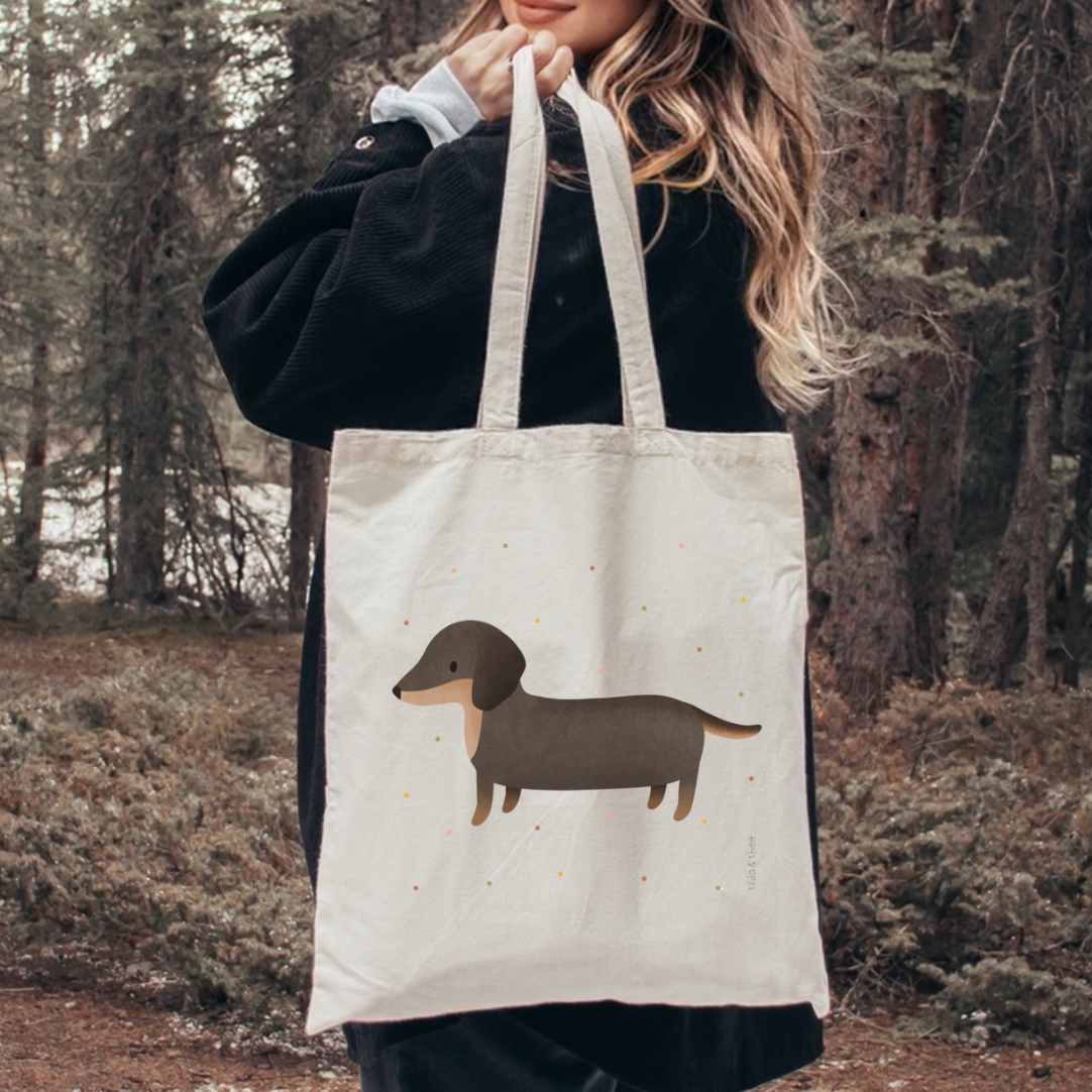 Borsa in tessuto Razza cane bassotto - Borsa in juta Borsa portaconfetti bassotto