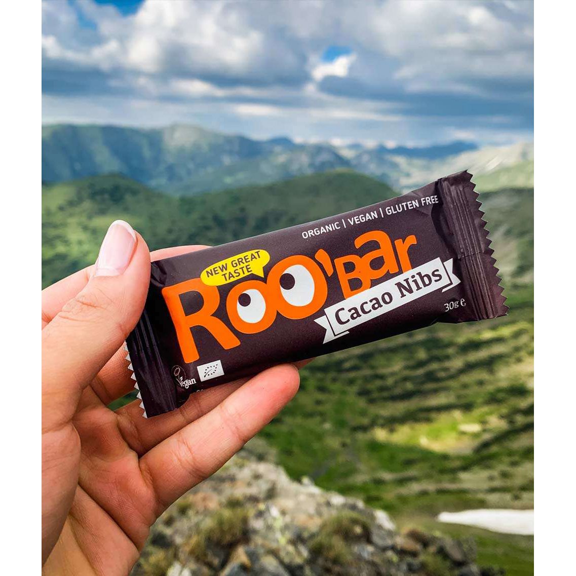 Cacao Nibs Bar, organic, Roobar, 30g