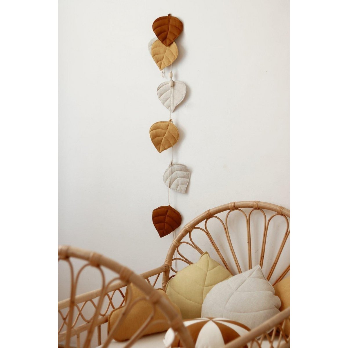 Guirlande de Lin "Ocre" avec Feuilles