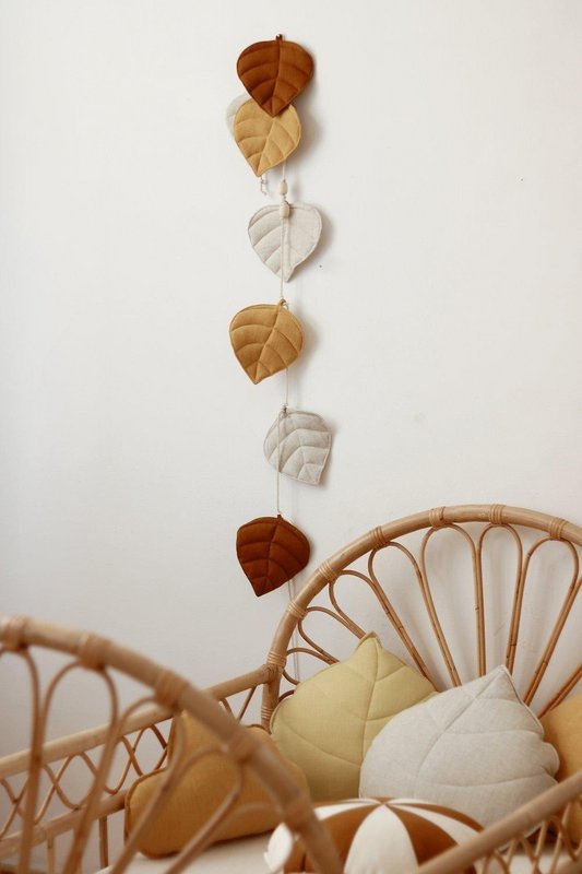 Guirlande de Lin "Ocre" avec Feuilles