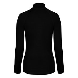 Dame top med lynlås 250gsm sort
