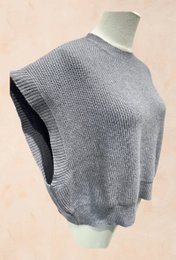 Oversized ærmeløs striktrøje – VISCOSE – 22005