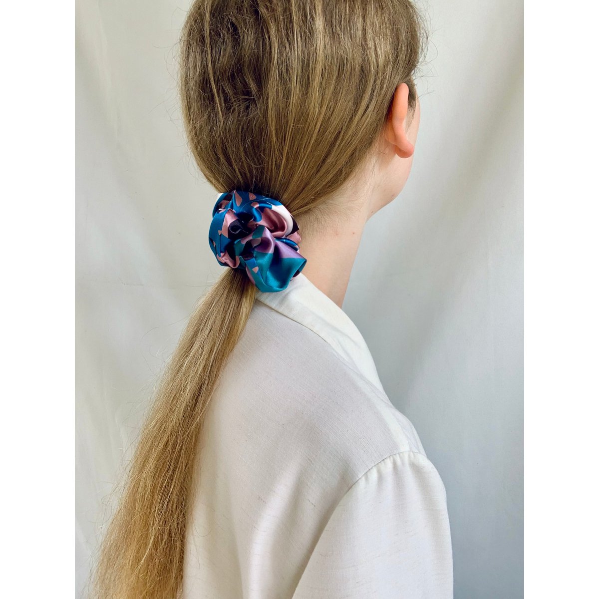 Scrunchie - Blue/Rose Jungle - Recycled
