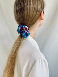 Scrunchie - Blue/Rose Jungle - Recycled
