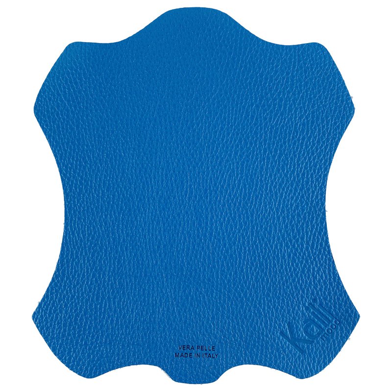 K0001OB | Made in Italy mouse pad in genuine full-grain leather, dollar grain - Light blue color - Dimensions: 20 x 23 cm - Packaging: TNT tubular bag