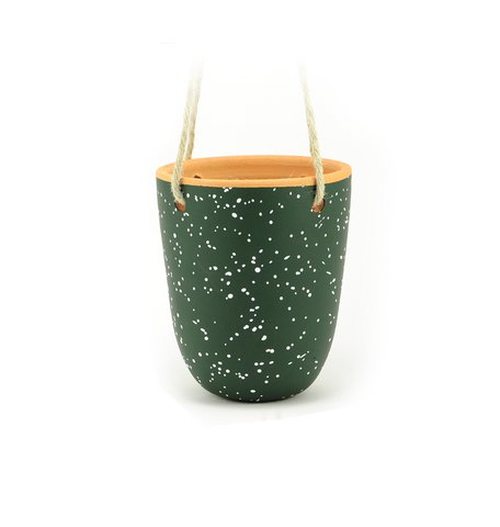 Splashed hanging planter green M