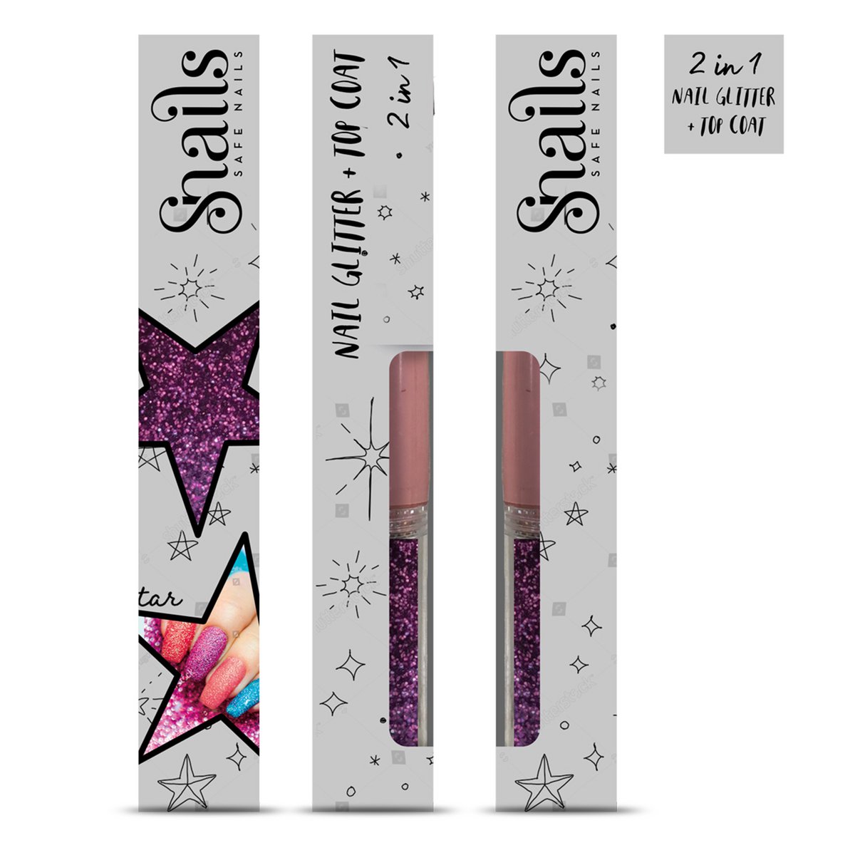 Slakken - Nagel Glitter 2-in-1