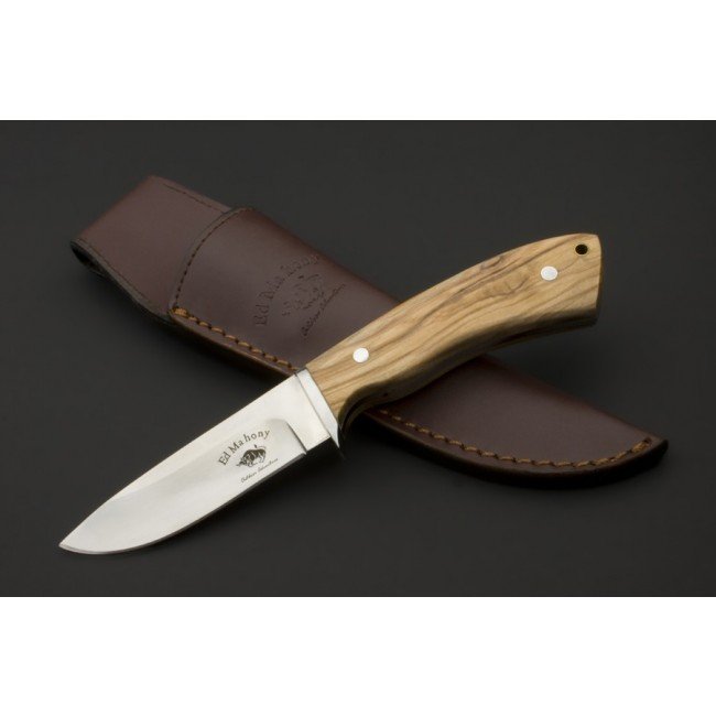 ED MAHONY Beaver Hunter - Bois d'olivier macéré, couteau de chasse, 440C