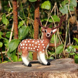 Handmade Felt Brown Stag Biodegradable Hanging Decoration