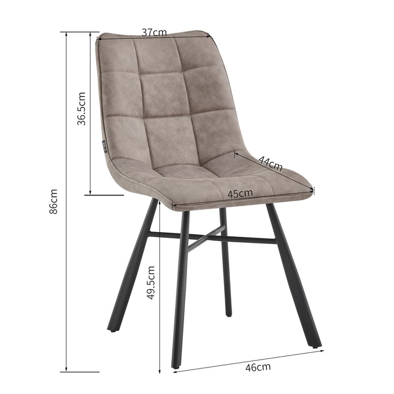 Krzesła do jadalni - Dexx - Cognac - Microfiber - Zestaw 2