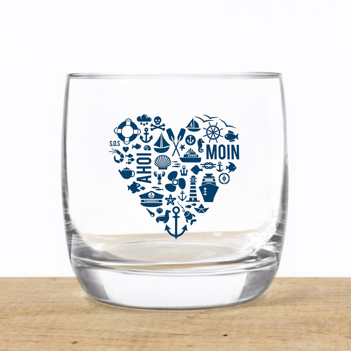 Verre à whisky en cristal « Nordic by Heart » – design maritime, fabriqué dans l'UE