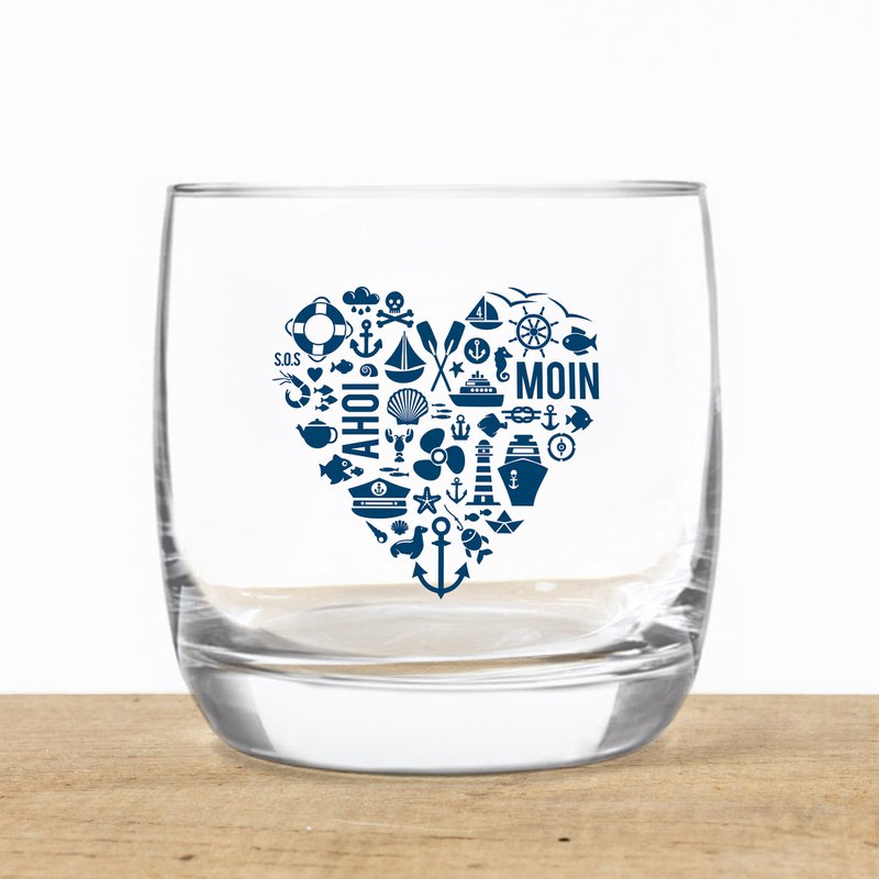 Whiskyglas van kristal “Nordic by Heart” – maritiem design, gemaakt in de EU