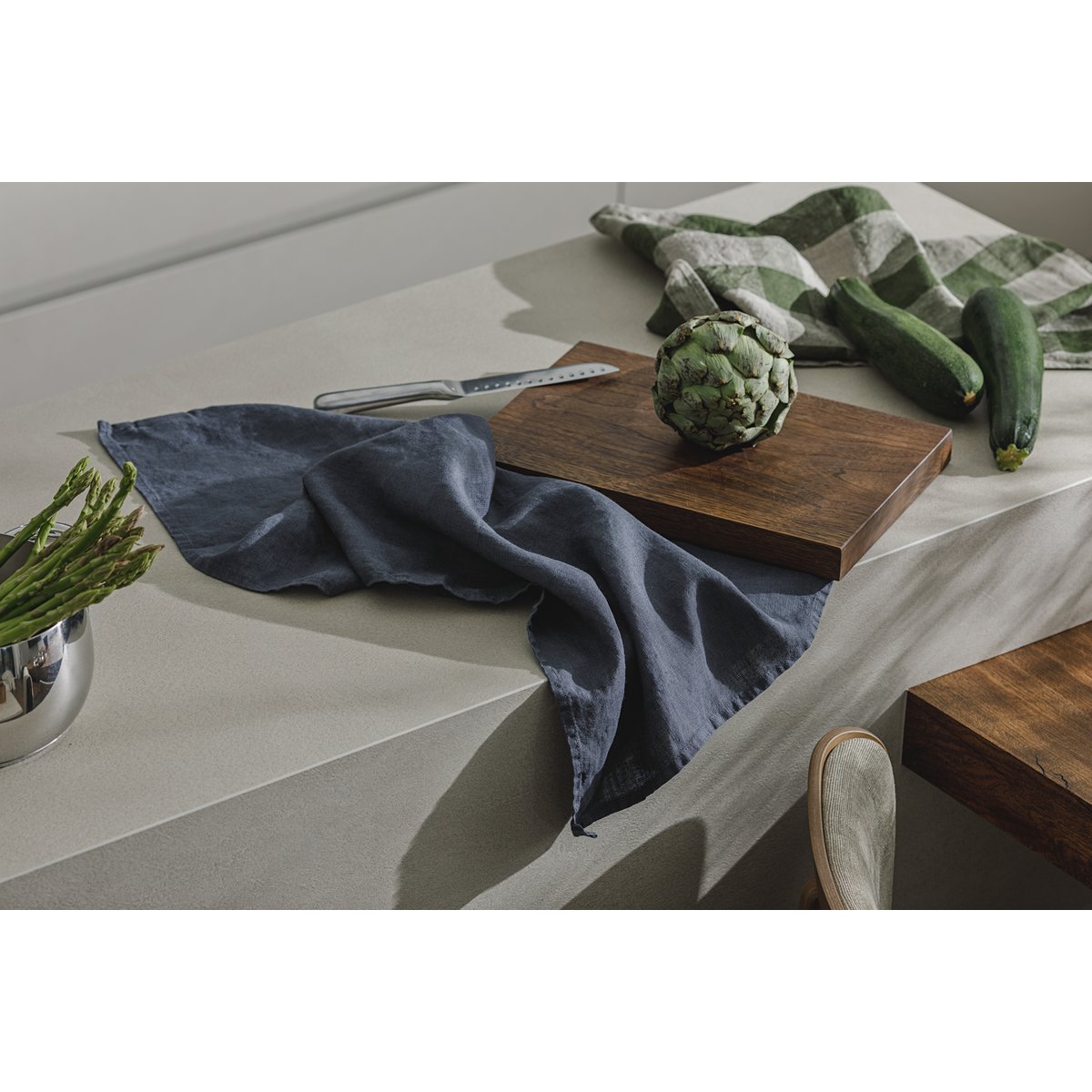 Paño de cocina / Azul noche, 100% lino