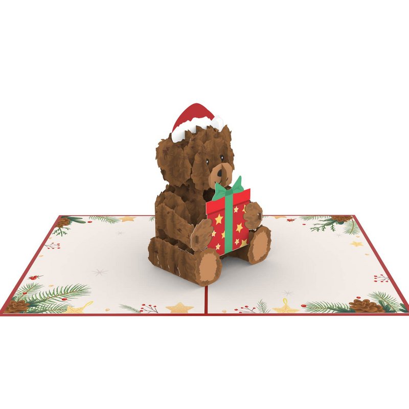 Kerst teddy pop-up kaart