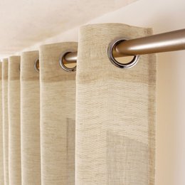 Eyelet Sheer Curtain, 140x240cm, Linen Effect, Maya Collection