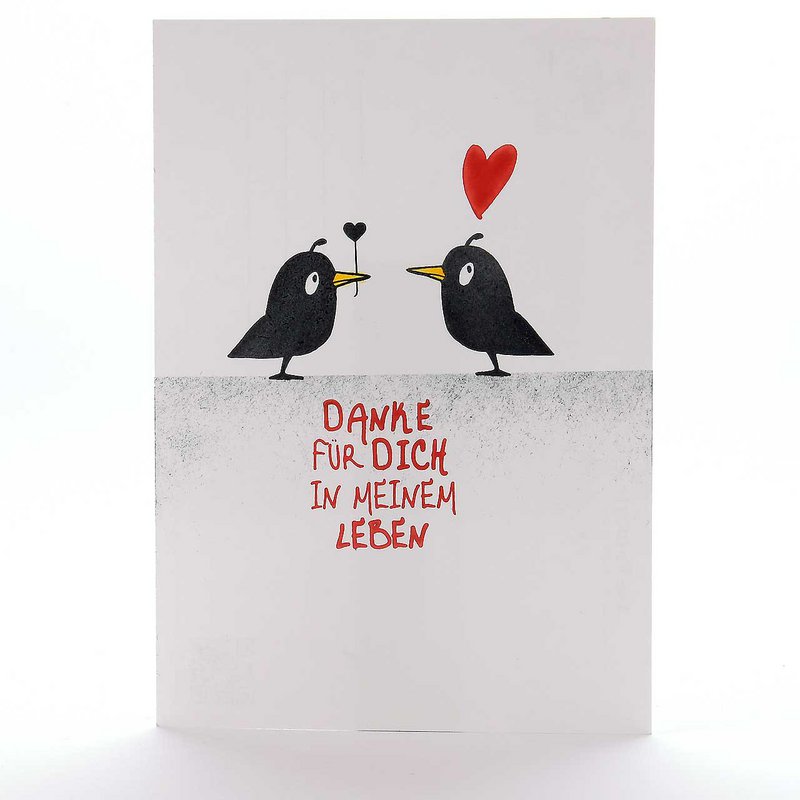 Stempel: Vogel mit Herz
