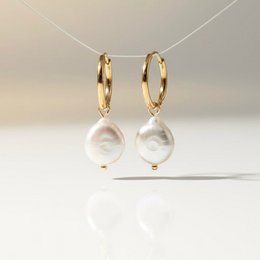 BIANCA HOOPS – Huggie Hoops 2in1 Keshi Gold Pearls