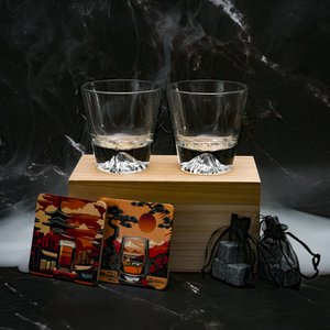 Japanese glass 321 - Gift box + granite ice cubes + subsistence