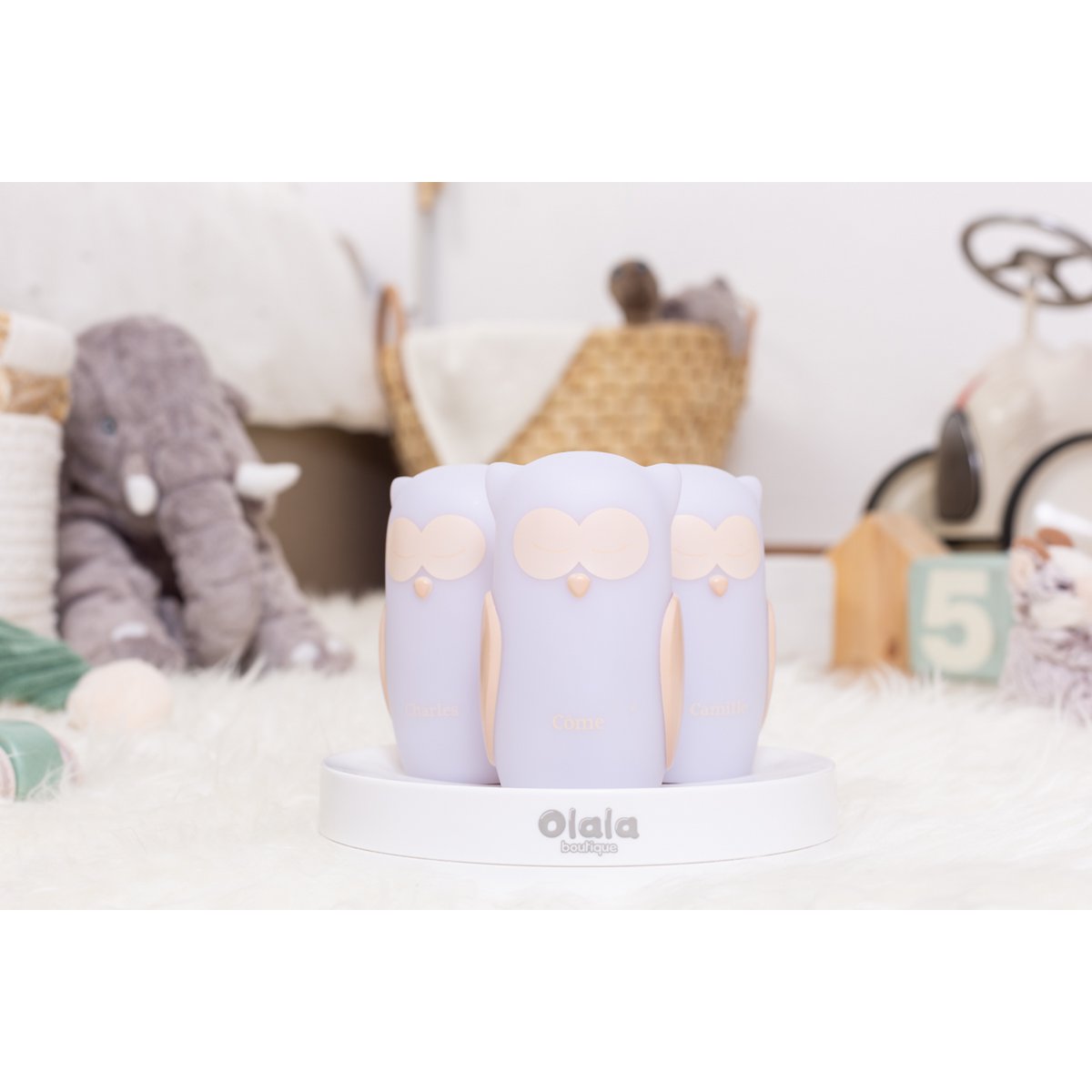 Path of Light - Côme, Charles & Camille Owls - Inductie Opladen - Wit