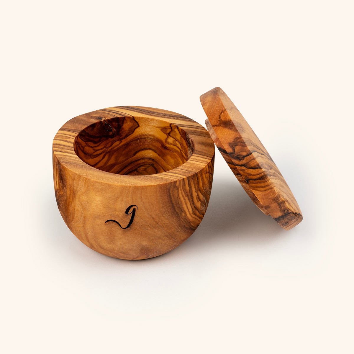 Luxury Handmade Olive Wood Shaving Bowl – 10cm Diameter