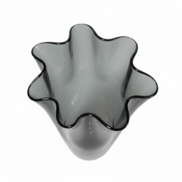 Vase glas bølget røg grå bordvase glasvase 21 x 21 x 30 cm