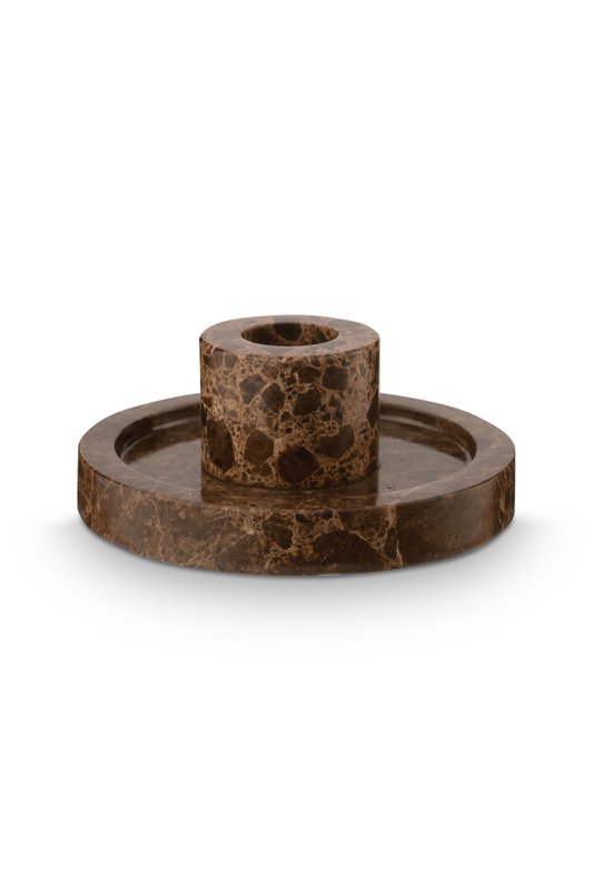 Candle Holder Marble Brown 10.2x4cm