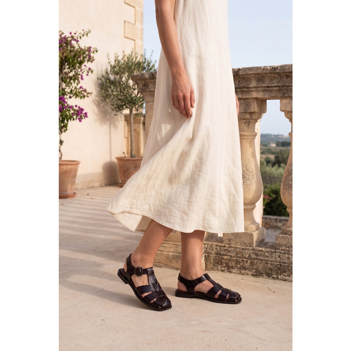 ADENA CHOCOLATE - Sandali slingback da pescatore