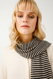 Efesos tørklæde sort-beige