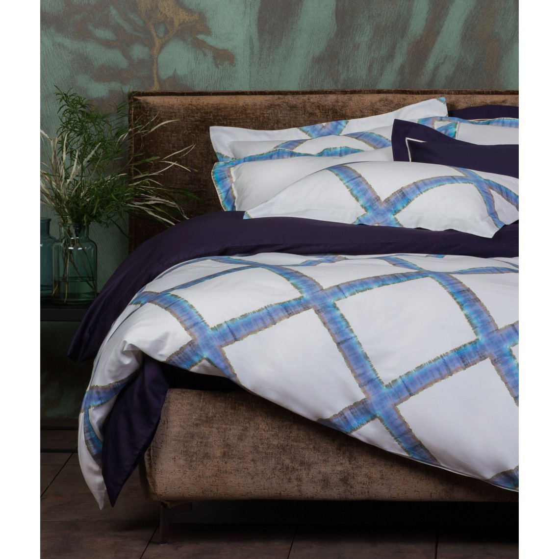 Satin-Bettwäsche-Set Batik Ocean Square