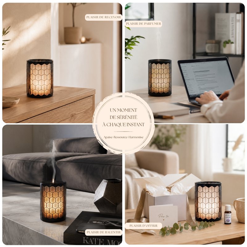 Ultrasonic Diffuser - Verona – Multifunction Diffusion with Remote Control – Metal and Glass – Scented Scents – Decorative Object