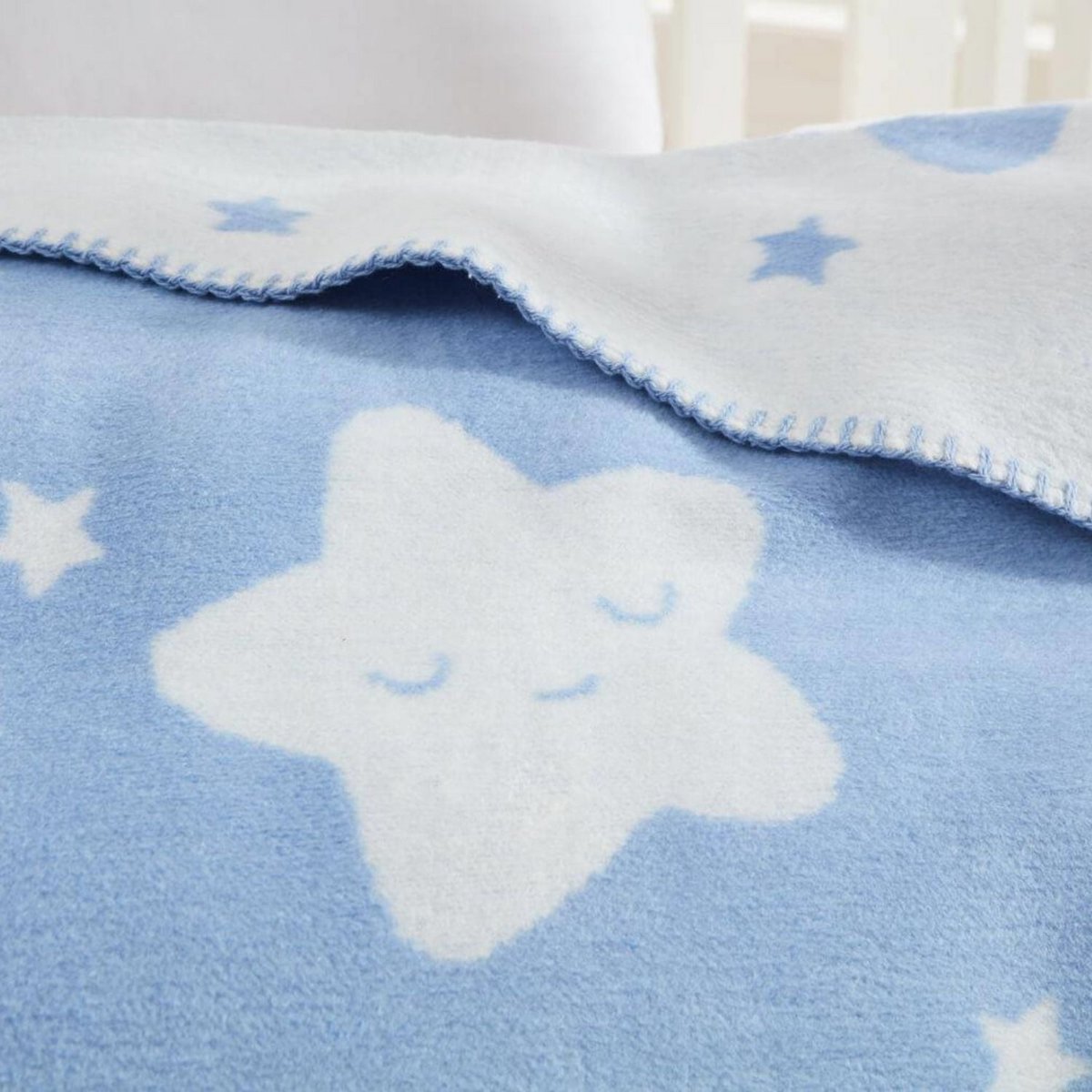 Star Cotton Babytæppe - Blå