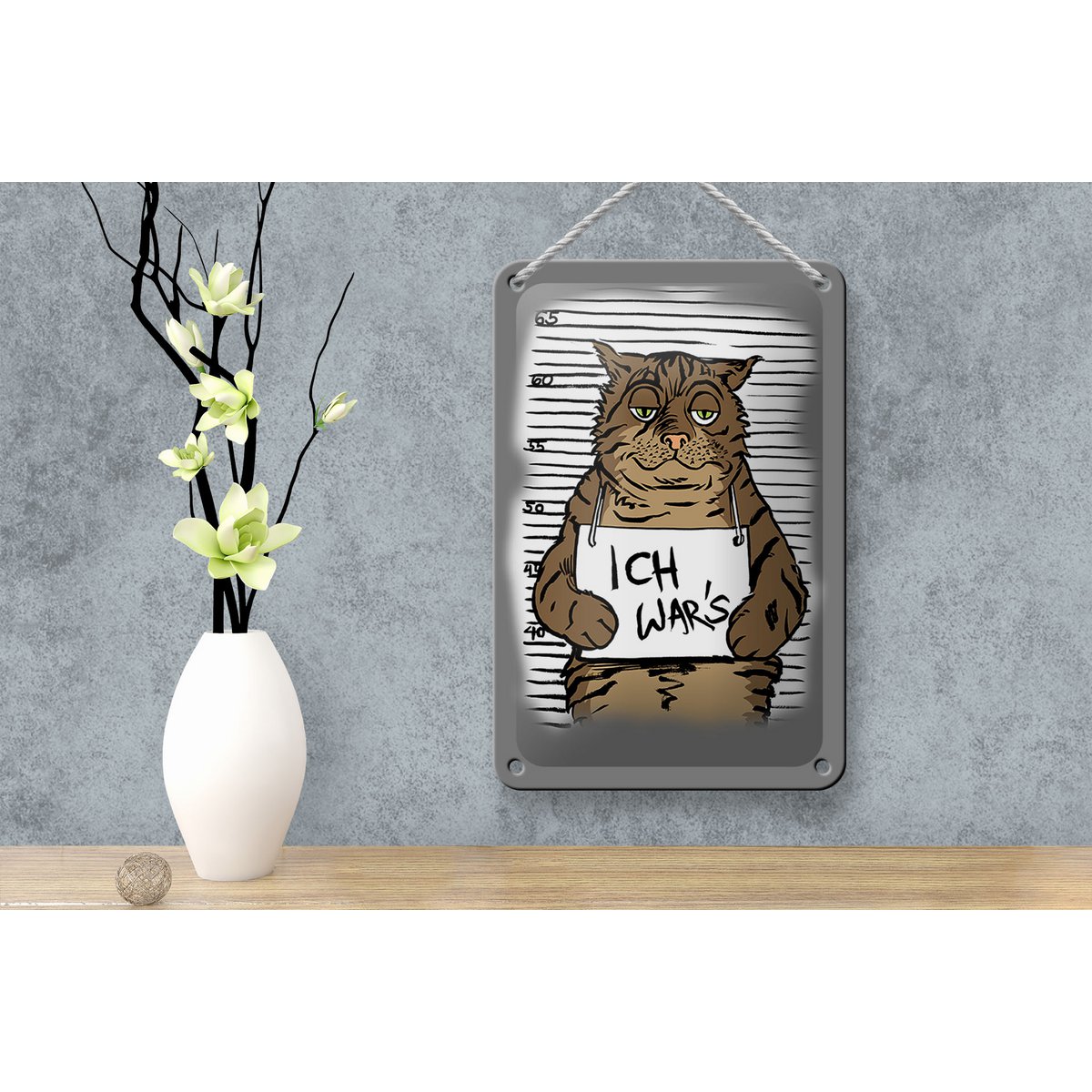 Tin sign cat 12x18cm It was me mugshot police photo decoration
