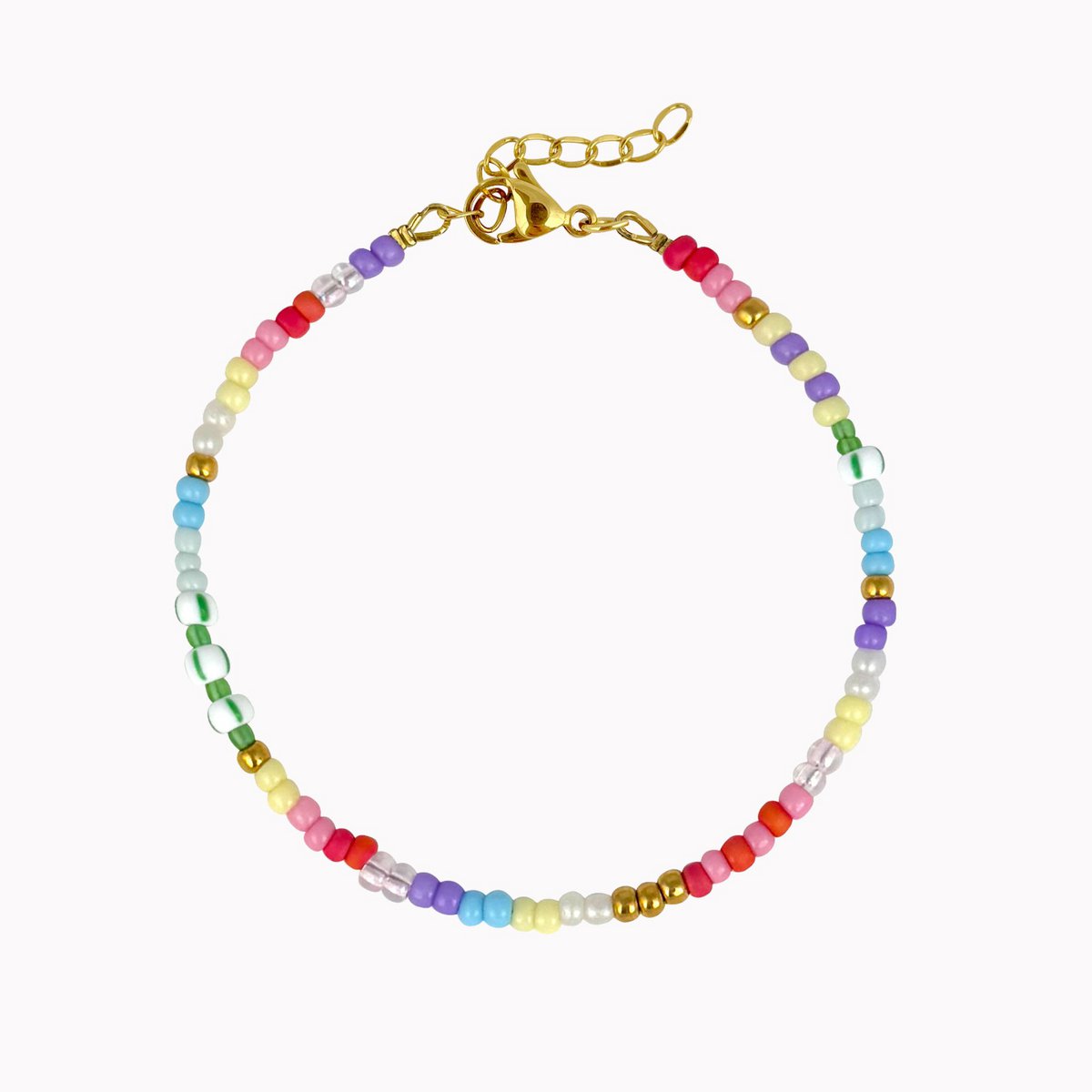 Perle armbånd regnbue multi -farver