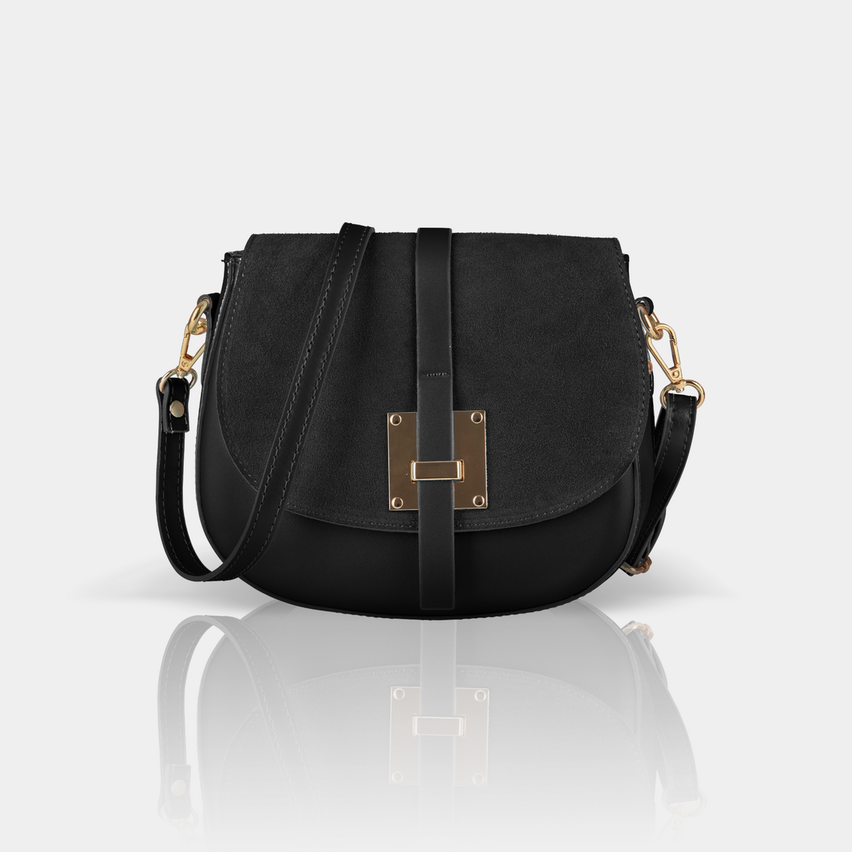 "Myun" shoulder bag made of real leather