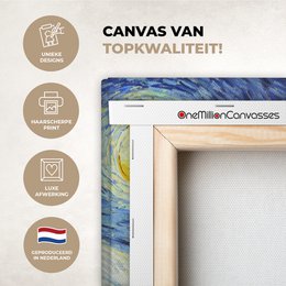 Canvas Maleri - Wall Decoration - De Sterrennacht - Vincent Van Gogh