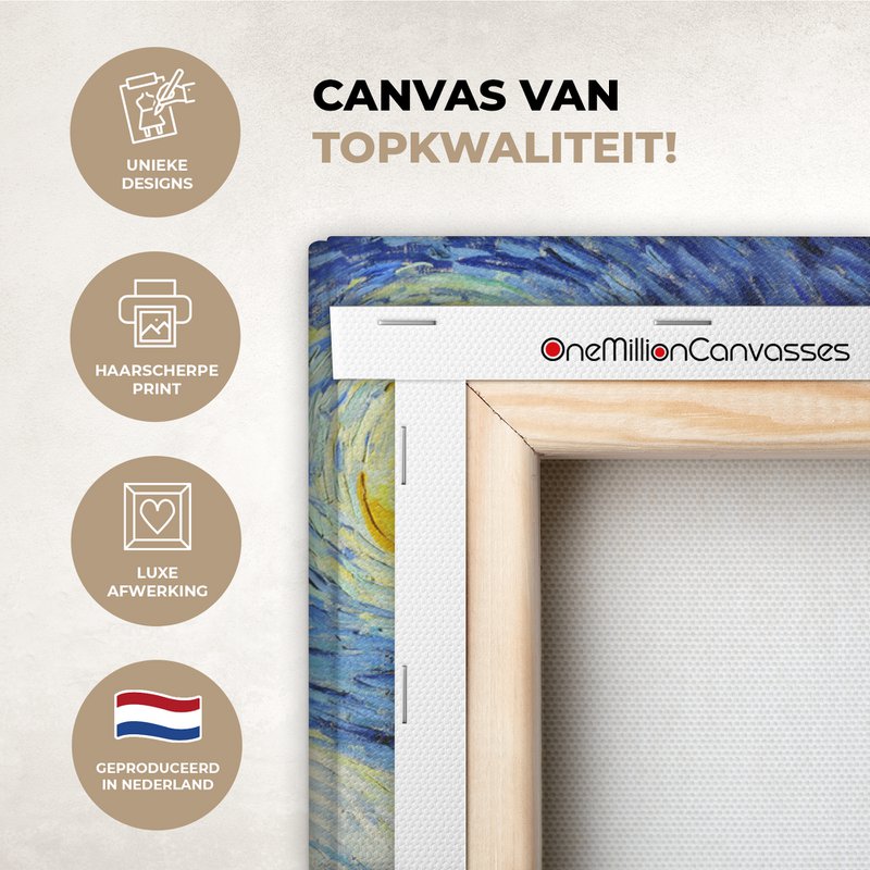 Canvas Maleri - Wall Decoration - De Sterrennacht - Vincent Van Gogh