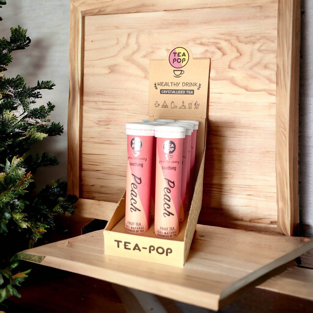Peach Green Tea-Pop, thé gourmand à infusion rapide (plateau de 8 tubes)