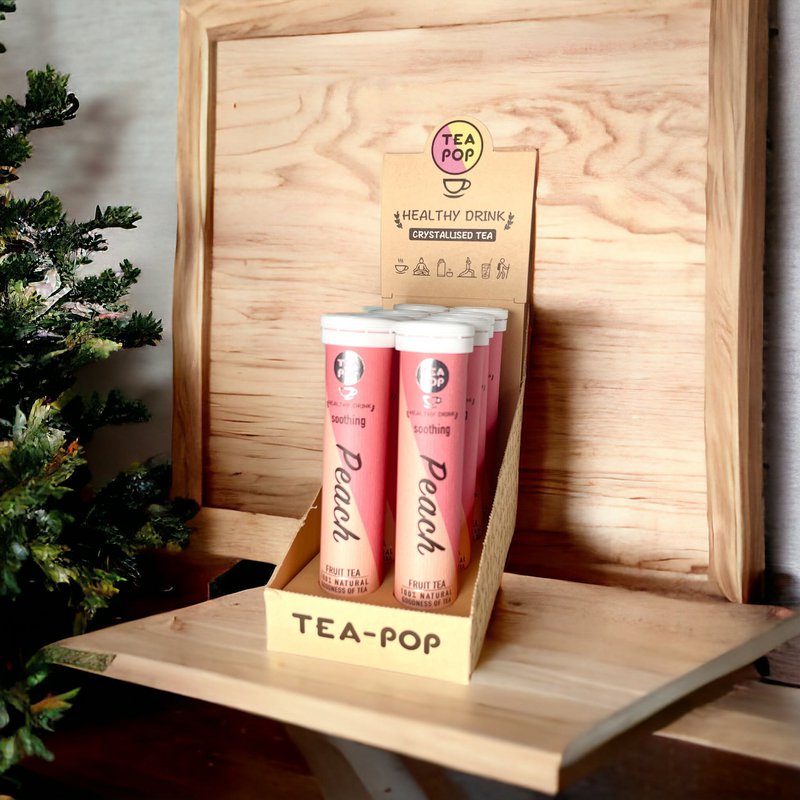 Peach Green Tea-Pop, hurtigbrygget gourmet-te (8 rørs bakke)