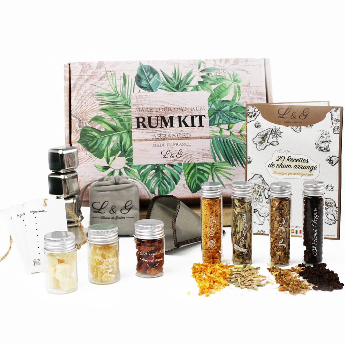 Zestaw L&G® Spice Discovery do domowego rumu - ekskluzywne pudełko DIY dla kobiet i mężczyzn | Wyjątkowy pomysł na prezent na Boże Narodzenie, urodziny, walentynki | Niezapomniane przeżycie w domu