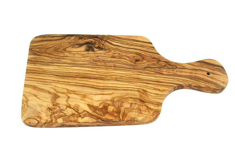 Breakfast board with handle 30 x 15 cm made of sturdy olive wood