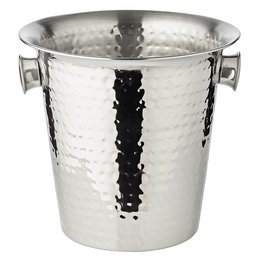 EDZARD Joey champagnekøler med håndtag, højglanspoleret rustfrit stål, hamret, højde 23 cm, diameter 21 cm