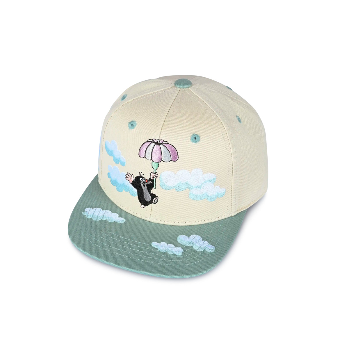 koaa – Den lille muldvarp “Over skyerne” – Snapback beige/blå