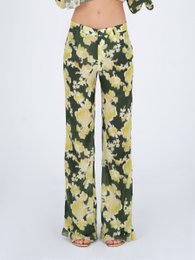 Lime Lagoon Flower Print Pants