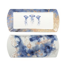 Cake jellyfish dishes 29x13cm - Lot of 2