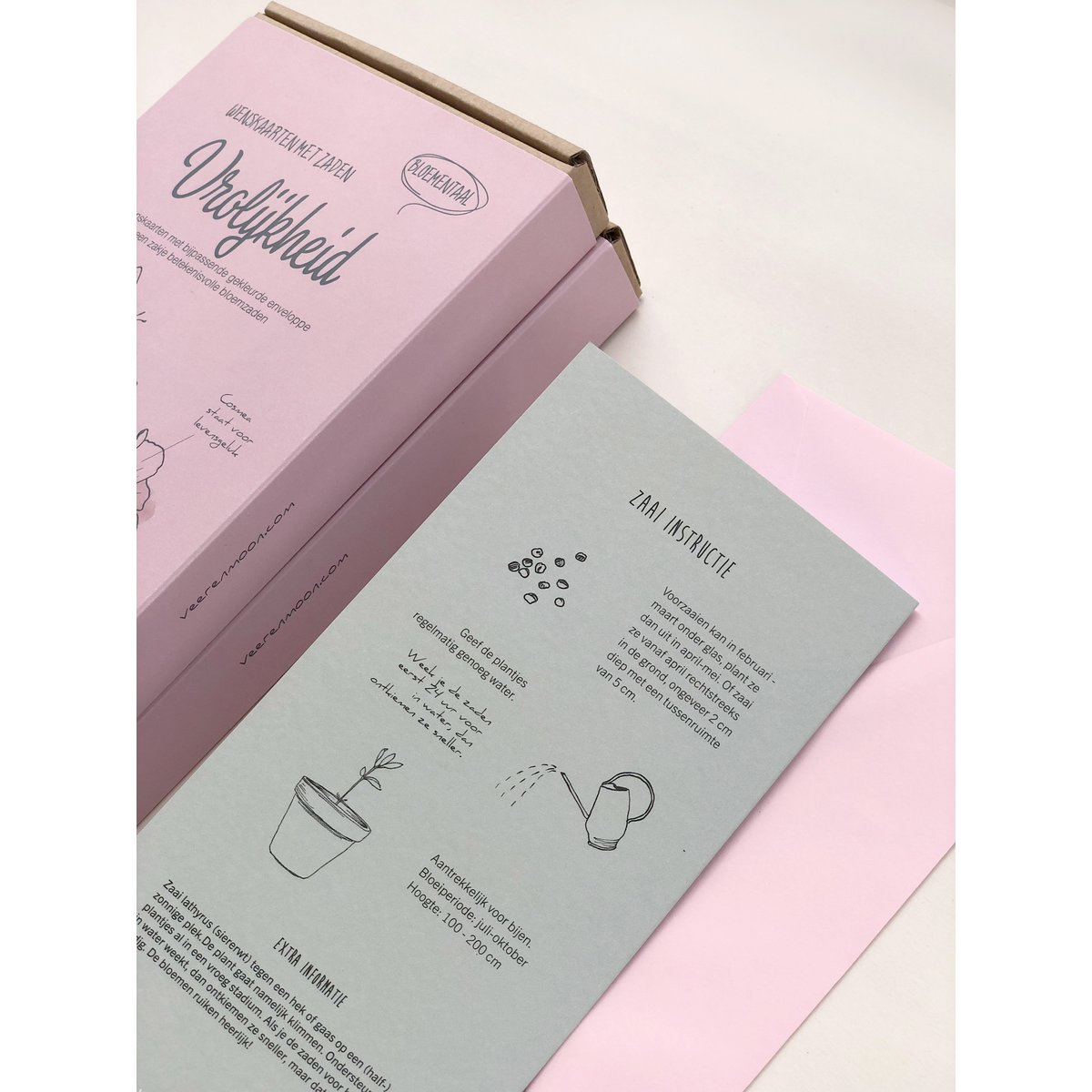 Cadeaubox wenskaarten met zaden 'Vrolijkheid'