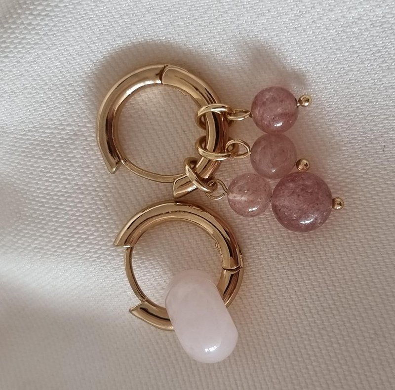 Rose quartz øreringe
