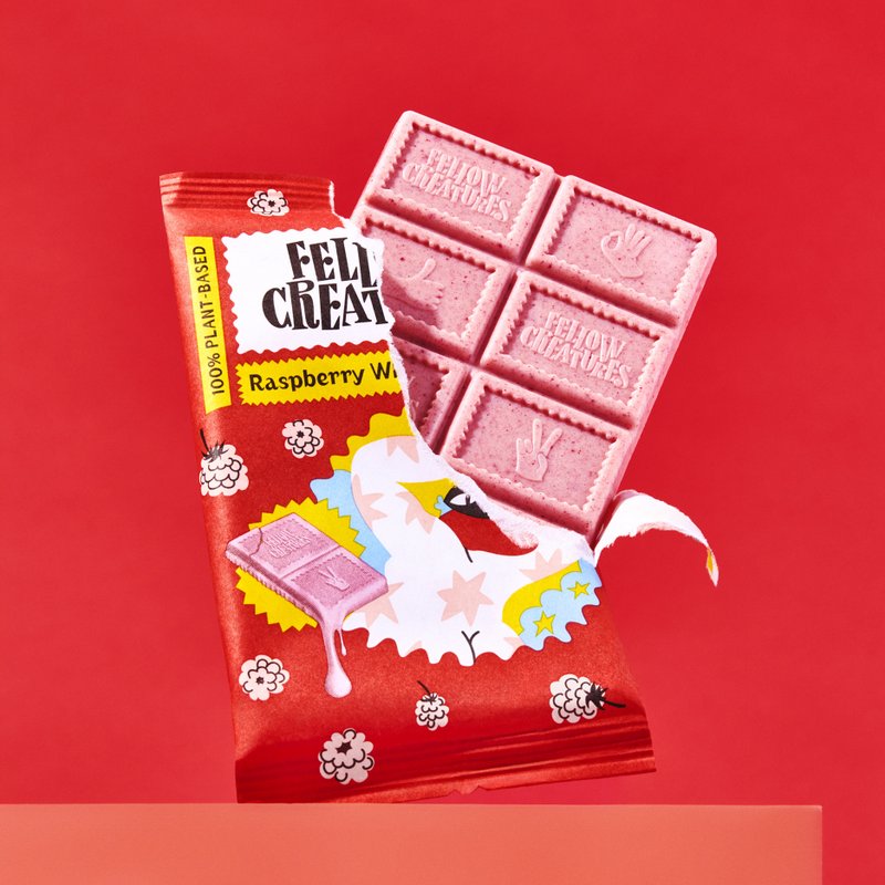 Hindbær hvid chokolade (10 x 70 g)