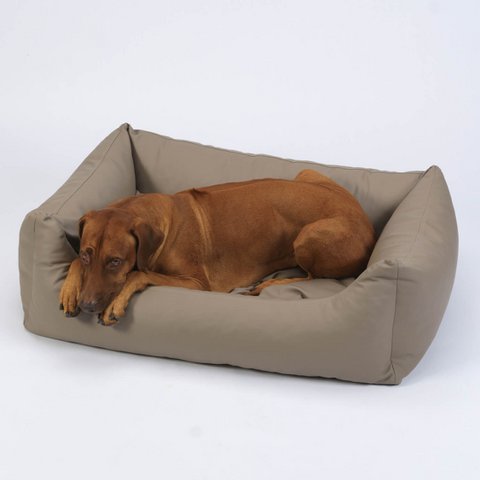 Hundebett Box Bett Saddle Kunstleder sand