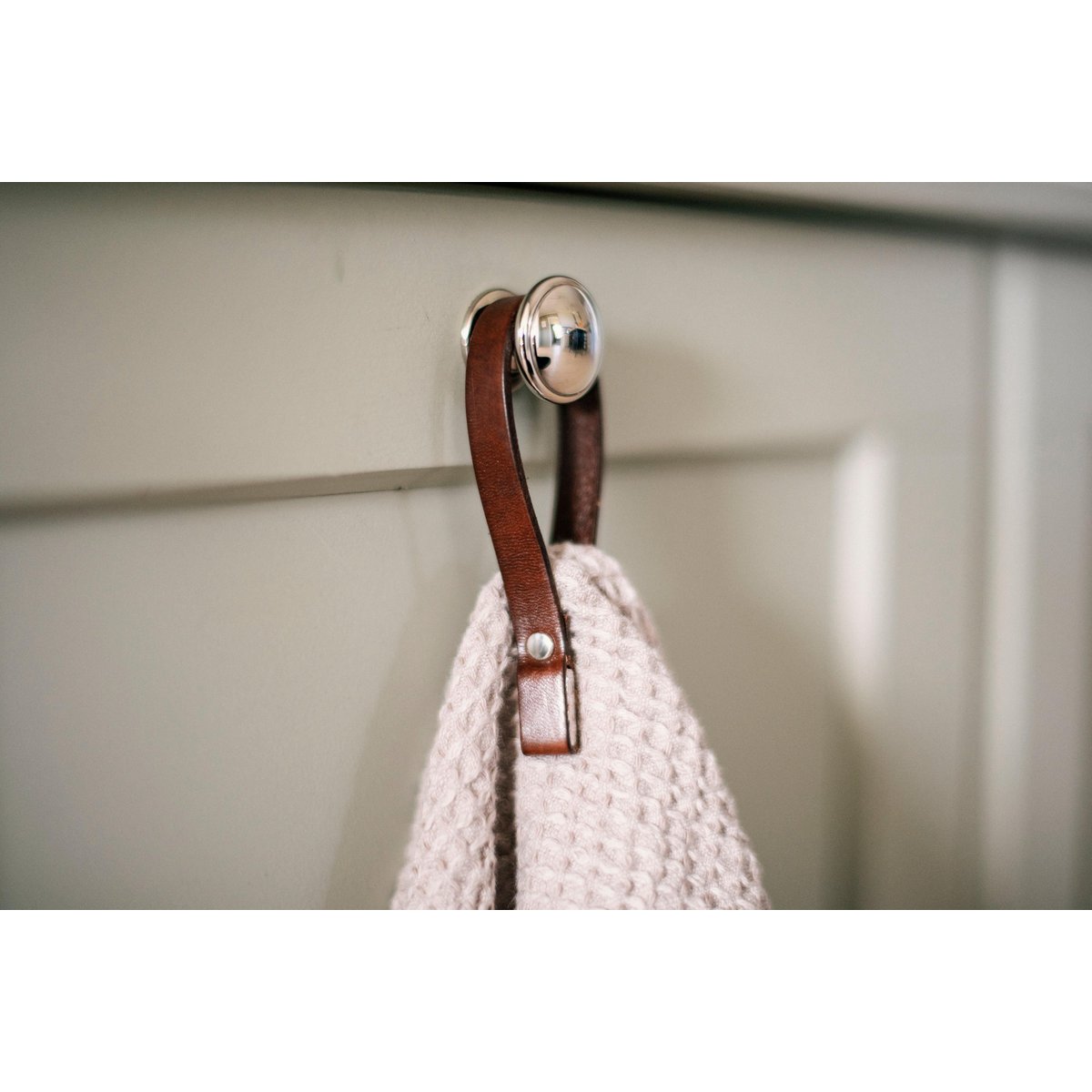Porte-serviettes magnétiques en cuir marron, lot de 2